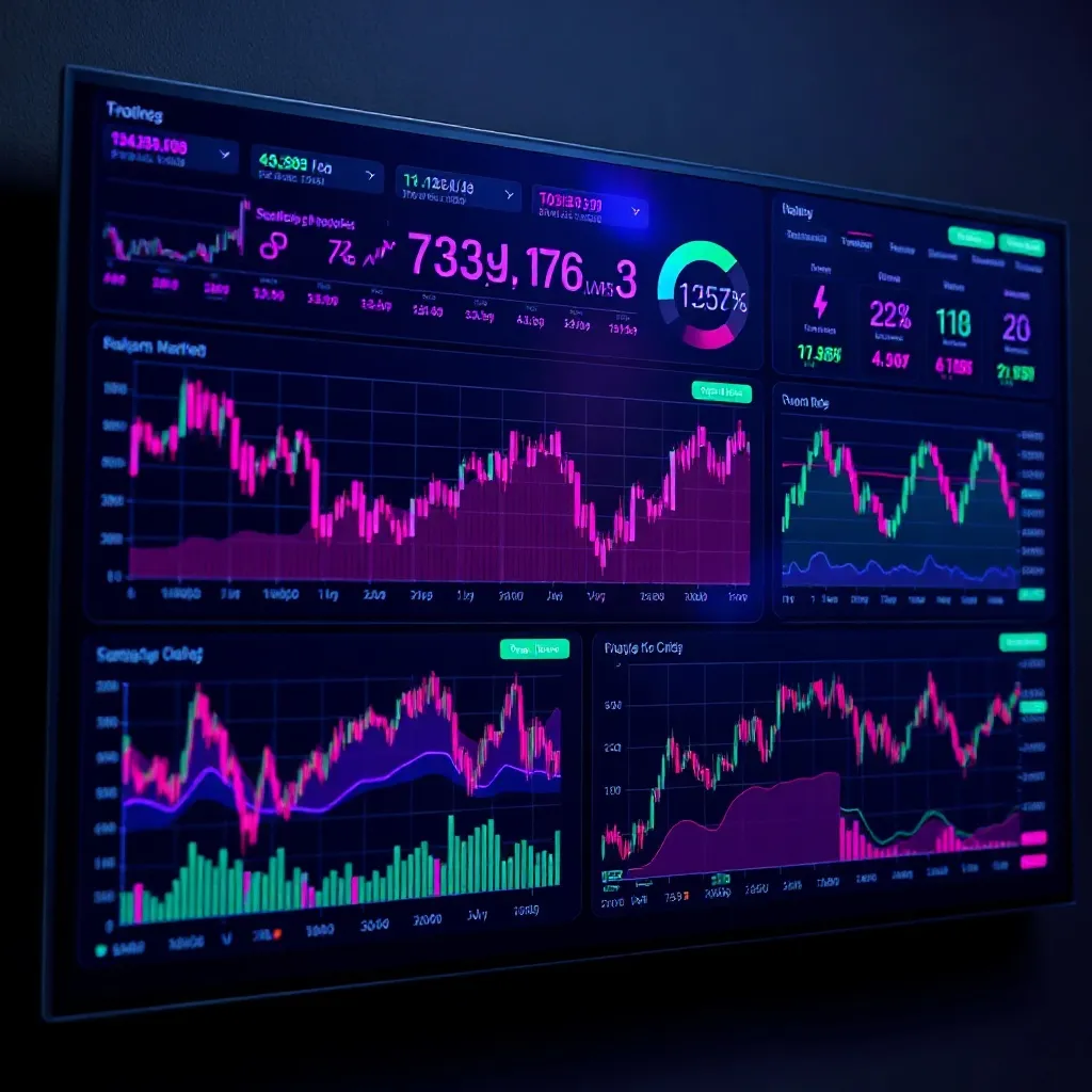 A professional digital dashboard showing complex financial c
